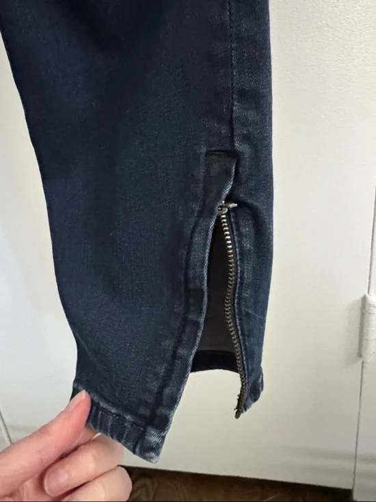 Helmut Lang Ankle Zip Skinny Jeans Made is USA Size 27 Dark Wash Moto - Picture 5 of 7